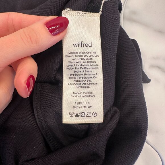 Black Aritzia Wilfred Ruffle Body Suit Size Medium - Picture 4 of 5